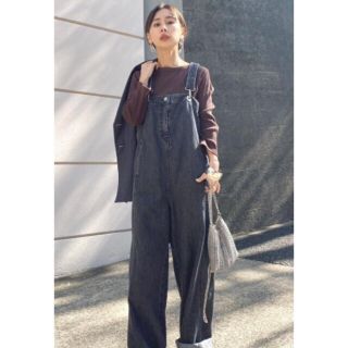 アメリヴィンテージ(Ameri VINTAGE)のAmeri◆ADORKABLE OVERALL DENIM ブラック Sサイズ(サロペット/オーバーオール)