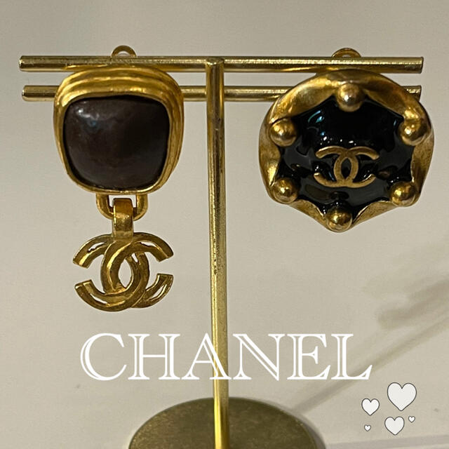 CHANEL ビンテージ イヤリング アシンメトリー ココマーク シャネル