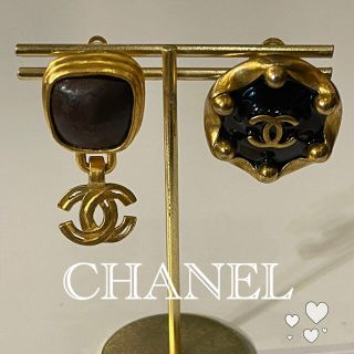 美品♡CHANEL ビンテージ ゴールド イヤリング アシンメトリー シャネル-