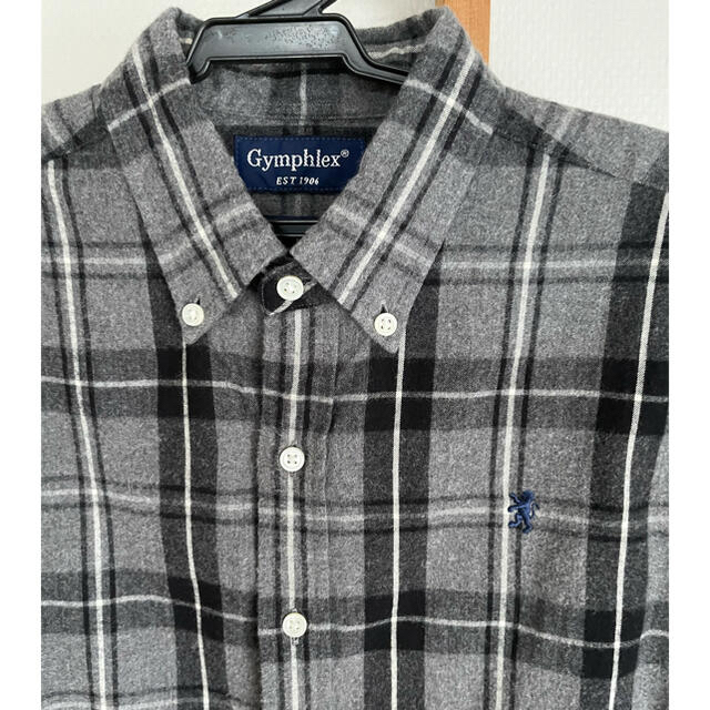 GYMPHLEX(ジムフレックス)のGymphlex ジムフレックス フランネル ボタンダウンシャツ　チェックグレー レディースのトップス(シャツ/ブラウス(長袖/七分))の商品写真