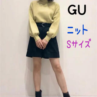 ジーユー(GU)の【GU】新品　ハイネックセーター　パフスリーブニット　レディース　S(ニット/セーター)