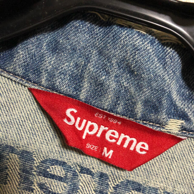 Supreme(シュプリーム)のsupreme frayed logos denim jacket メンズのジャケット/アウター(Gジャン/デニムジャケット)の商品写真