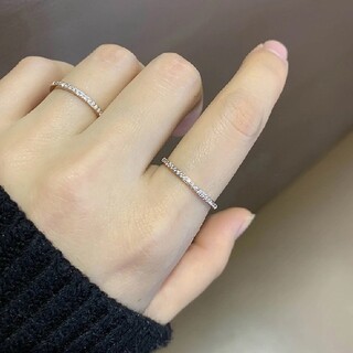 417★極細1.5mmCZダイヤモンド ハーフリング(リング(指輪))