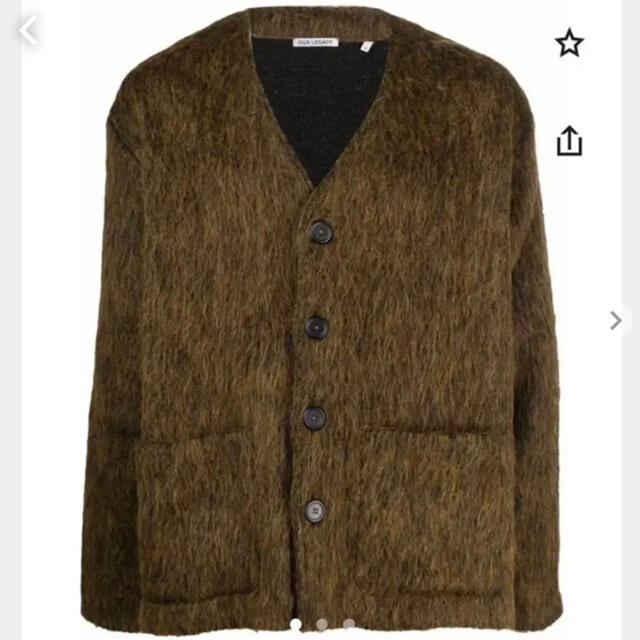 OUR LEGACY CARDIGAN OLIVE  MOHAIR 46