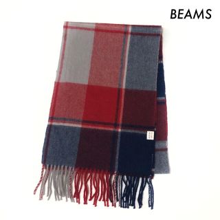 ビームス(BEAMS)のBEAMS ビームス★マフラー チェック柄 カシミヤ混 レッド 赤(マフラー/ショール)