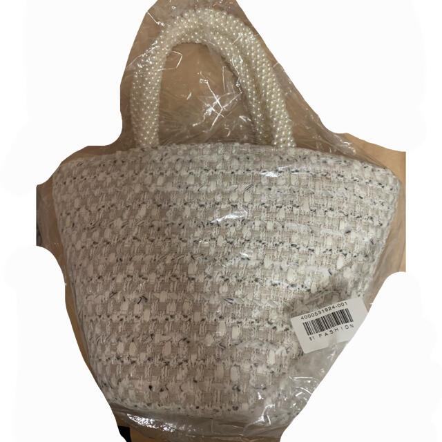 リントン　ツイードバッグ　パール レディースのバッグ(ハンドバッグ)の商品写真