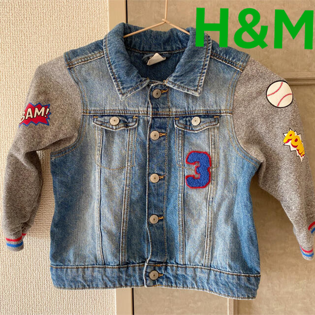 H&M(エイチアンドエム)の美品♡H&M デニムジャケット　男の子　サイズ90 キッズ/ベビー/マタニティのキッズ服男の子用(90cm~)(ジャケット/上着)の商品写真