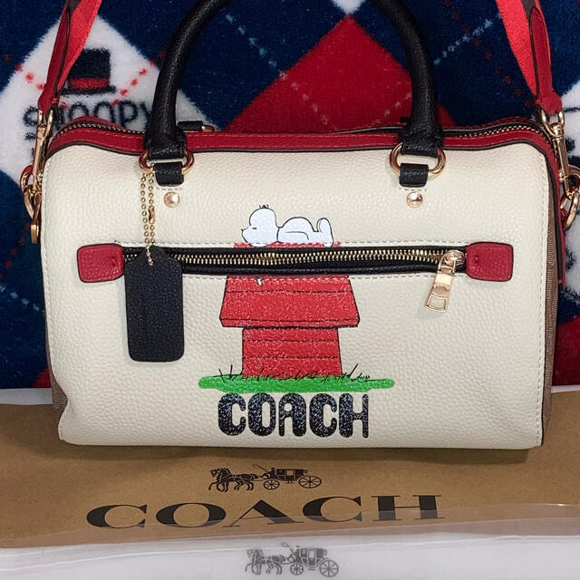 【日本製】 COACH - 新品未使用　coach スヌーピー　ミニボストン　ピーナッツ ボストンバッグ