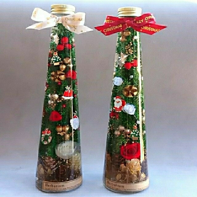 ハーバリウム X'mas【ローズ in クリスマスツリー】の通販 by
