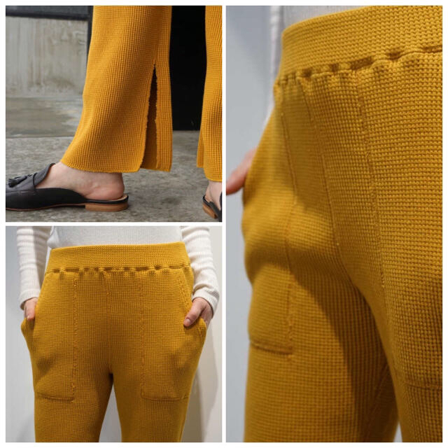 PHEENY(フィーニー)のPHEENY Big waffle slit pants サーマル パンツ   レディースのパンツ(カジュアルパンツ)の商品写真