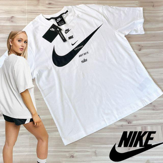 ナイキ(NIKE)のNIKEナイキ　レディース　Tシャツ　ロゴ　白　オーバーサイズ　 L(Tシャツ(半袖/袖なし))