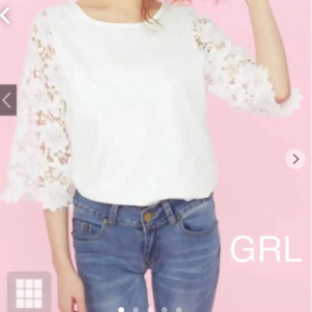 GRL(グレイル)のレーススリーブ　トップス レディースのトップス(Tシャツ(長袖/七分))の商品写真