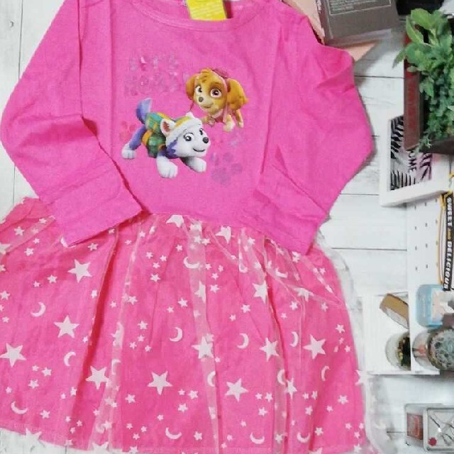 パウパトロール ワンピース 120 ドレス 長袖 Part 3 キッズ/ベビー/マタニティのキッズ服女の子用(90cm~)(ワンピース)の商品写真