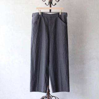 サンシー(SUNSEA)のSUNSEA 21ss LINEN WIDE PANTS チャコール・サイズ2(スラックス)