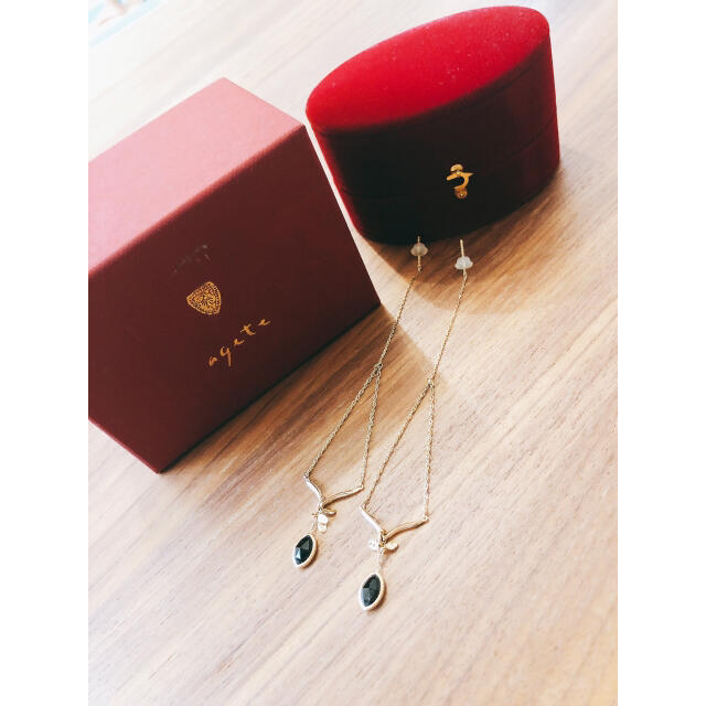 agate ピアス チャーム セットピアス