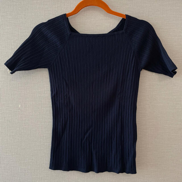 plst/ハイツイストレーヨンナイロン前後2WAY5分袖ニット/M