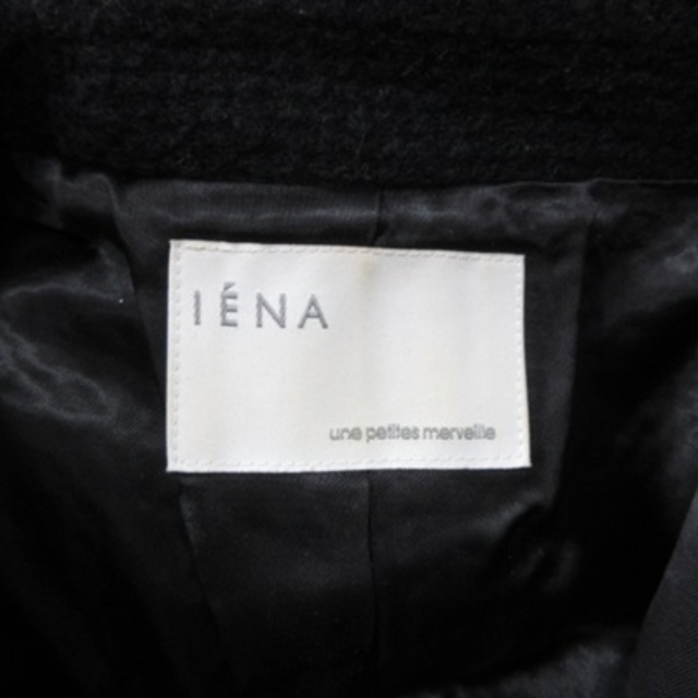 IENA(イエナ)のイエナ IENA ショールカラージャケット 総裏地 ツイード ウール 黒 ブラッ レディースのジャケット/アウター(その他)の商品写真