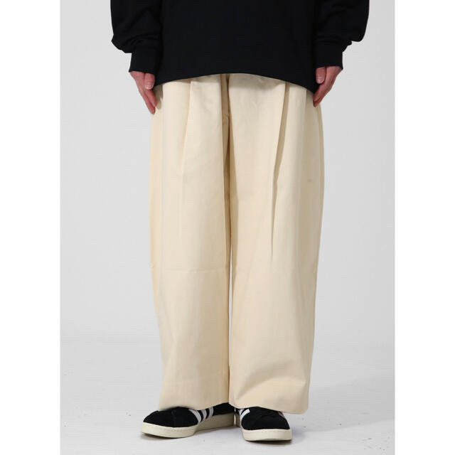 SORTE PEACHED COTTON TWILL  PLEAT PANTS