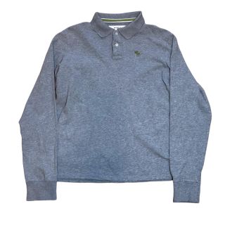 アバクロンビーアンドフィッチ(Abercrombie&Fitch)の【人気カラー】アバクロ abercrombie ポロシャツ 長袖 XL グレー(ポロシャツ)