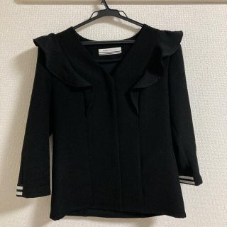 バーニーズニューヨーク(BARNEYS NEW YORK)のボーダーズアットバルコニー　Vネックフリルブラウス(シャツ/ブラウス(長袖/七分))