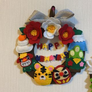 ハンドメイド　お正月　リース　のみ(リース)