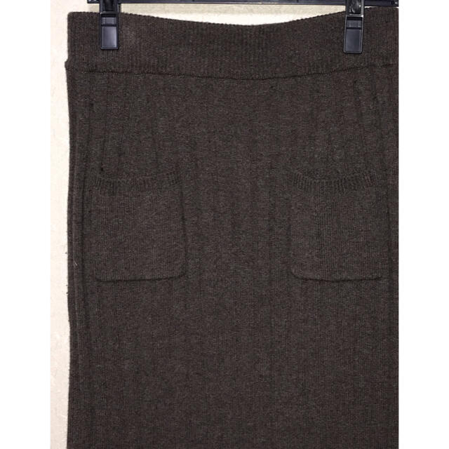 FRAMeWORK(フレームワーク)のフレームワークFRAMeWORKワイドリブポケット付きニットスカート レディースのスカート(ロングスカート)の商品写真