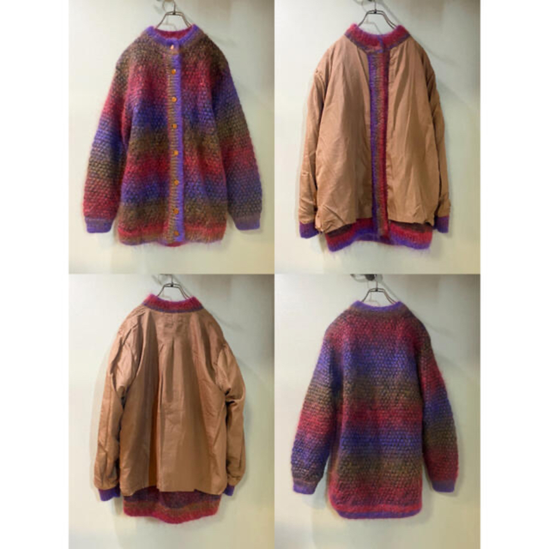 古着 ビンテージ 70s モヘア ニット カーディガン セーター ザックリ 古着 ビンテージ 70s モヘア ニット カーディガン セーター ザックリ