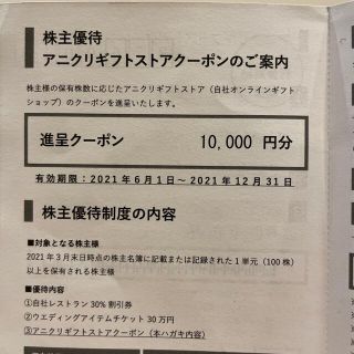 エスクリ　アニクリギフトストアクーポン　10000円分