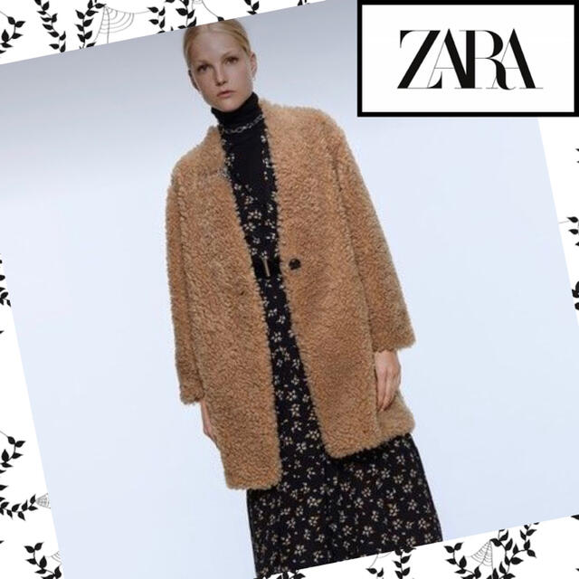 【新品・タグ付き】ZARA  ボアコート　キャメル　サイズ：L