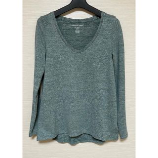 アメリカンイーグル(American Eagle)の長袖 カットソー M ブルー アメリカンイーグル(Tシャツ(長袖/七分))