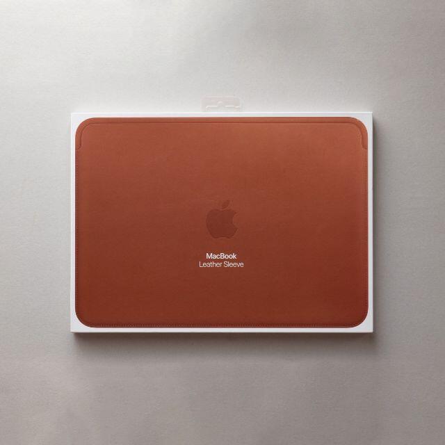 Apple(アップル)の新品未開封 Apple純正 MacBook用レザースリーブ ブラウン スマホ/家電/カメラのPC/タブレット(ノートPC)の商品写真