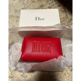 クリスチャンディオール(Christian Dior)のディオール　ノベルティポーチ　レッド　ポーチ(ポーチ)