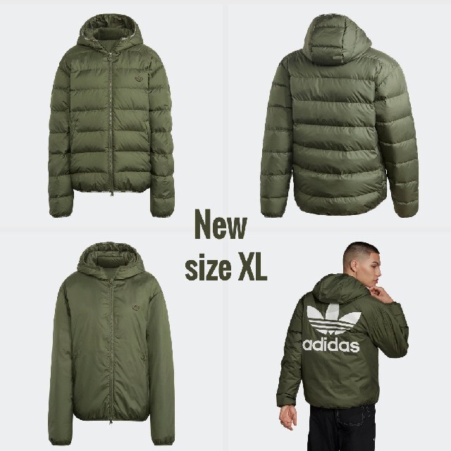 新品 XL adidas orignals ダウン リバーシブル カーキベースグリーン