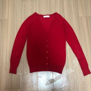 ザラ(ZARA)の【ZARA】カーディガン レッド 赤 Ｍサイズ(カーディガン)