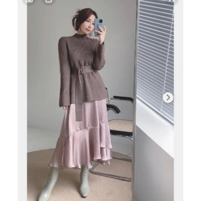 FRAY フレイアイディー ニット セットアップ ワンピース herlipto スナイデルの通販 by kanana お値下げ♡ herlipto ハーリップトゥ フリルニット パフスリーブ