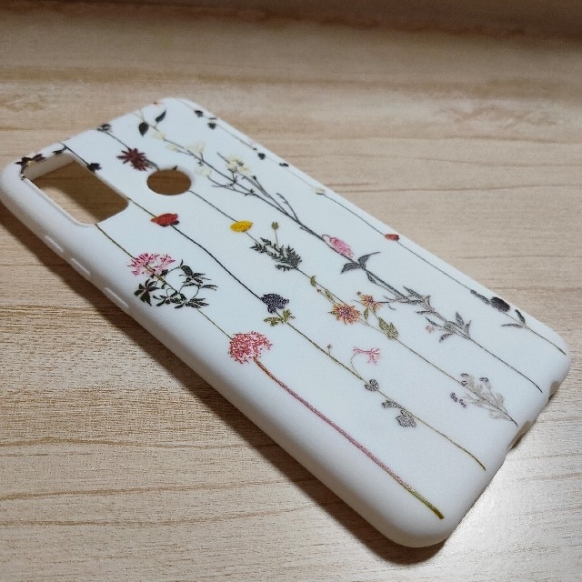 HUAWEI nova lite 3+ スマホケース ラインフラワー ホワイト スマホ/家電/カメラのスマホアクセサリー(Androidケース)の商品写真