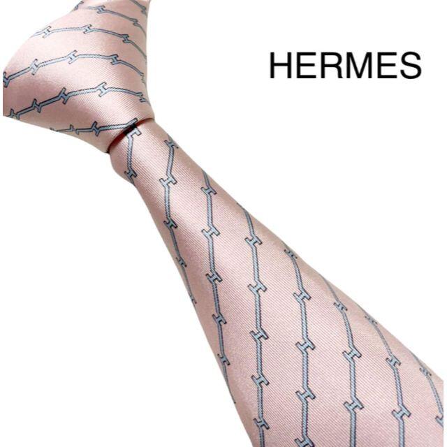 Hermes(エルメス)のHERMES エルメス　ネクタイ　H柄　レジメンタル　ストライプ メンズのファッション小物(ネクタイ)の商品写真