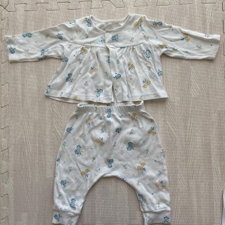 プチバトー(PETIT BATEAU)のプチバトー　花柄　カーディガン　ロンパース　スパッツ　セット　70(カーディガン/ボレロ)