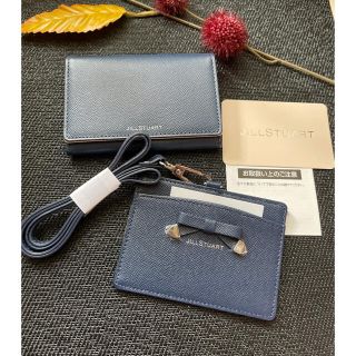 ジルスチュアート(JILLSTUART)の値下最終★上品ジルスチュアートカードホルダー&名刺入れ新品セット★格安ネイビー(パスケース/IDカードホルダー)