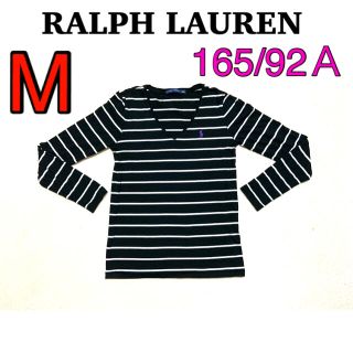 ラルフローレン(Ralph Lauren)のRalph Lauren  レディース　Vネック　ボーダー　長袖　Tシャツ　M (Tシャツ(長袖/七分))