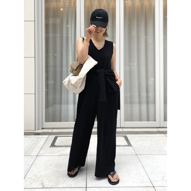 1年保証』 Semi Sheer Vネック カーディガン ブラック Deuxieme Classe