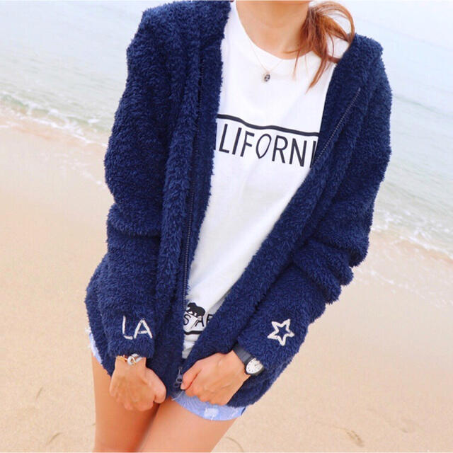Ron Herman - あったかコーデ♡LUSSO SURF 刺繍ボアパーカー ネイビー