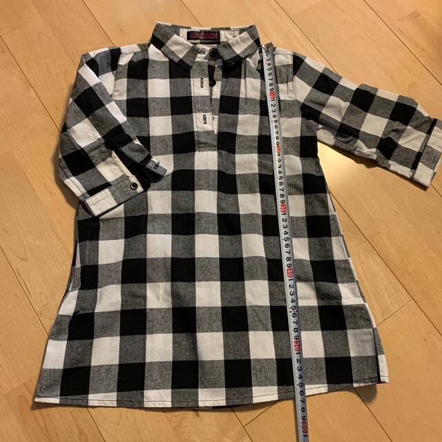 しまむら(シマムラ)のシャツワンピース　120 キッズ/ベビー/マタニティのキッズ服女の子用(90cm~)(ワンピース)の商品写真