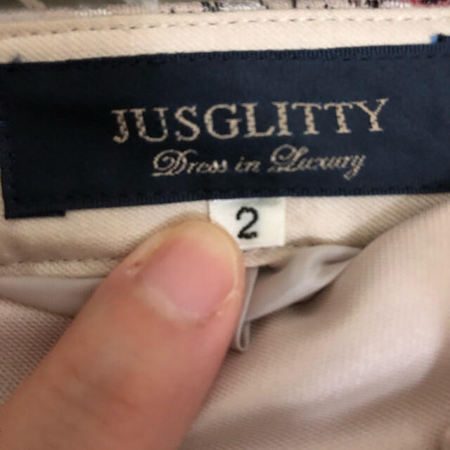JUSGLITTY(ジャスグリッティー)のジャスグリッティ　フラワージャガードスカート レディースのスカート(ひざ丈スカート)の商品写真