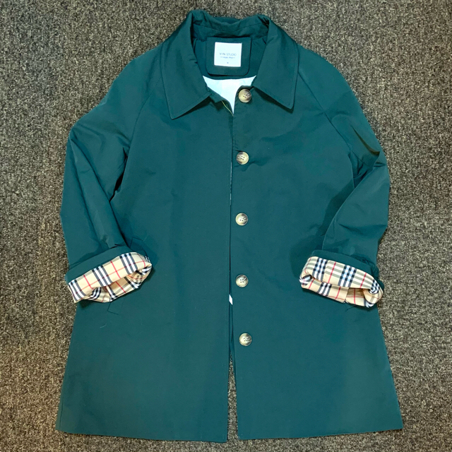 【VIN】春物⭐︎グリーン(緑)のロングコート／身長165cm以上オススメ レディースのジャケット/アウター(ロングコート)の商品写真