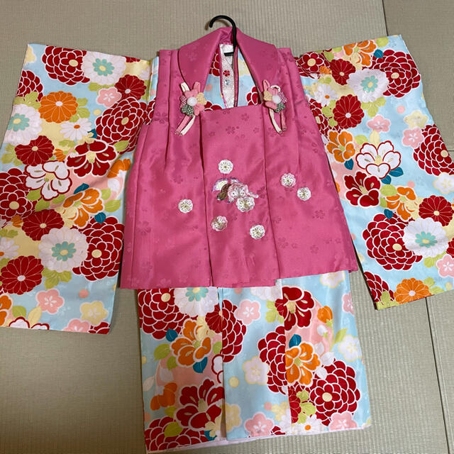 七五三 三歳 女児 被布着物フルセット 日本製 かかと止め付き NO31764