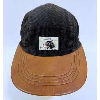 ポロラルフローレン(POLO RALPH LAUREN)のポロ ラルフローレン 90s ヴィンテージ レザー コーデュロイ キャップ(キャップ)