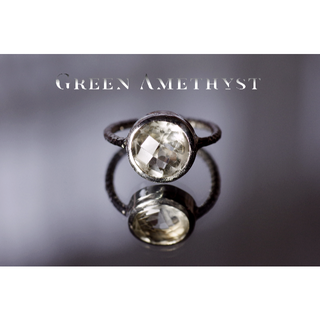 New『GreenAmethyst』世界でひとつの天然石リングsv925+rod(リング(指輪))