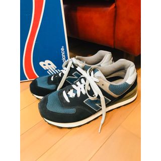 ★new balance 574  UK6.5 25.0 グリーン系(スニーカー)