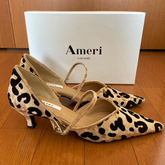 Ameri VINTAGE(アメリヴィンテージ)のAmeri  FLOCKY LEOPARD PUMPS レオパード パンプス レディースの靴/シューズ(ハイヒール/パンプス)の商品写真